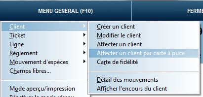 Affecter un client par carte à puce