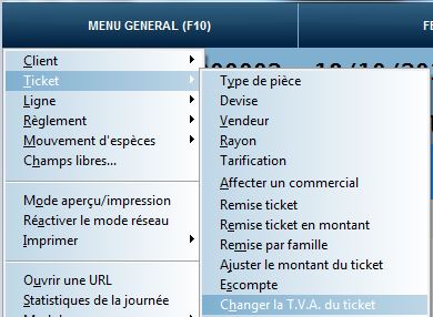 Changer la TVA du ticket