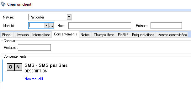 Création client - Consentements Création client - Consentements