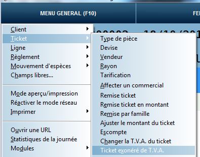 Ticket exonéré de TVA