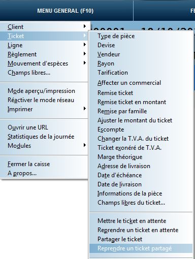 Reprendre un ticket partagé