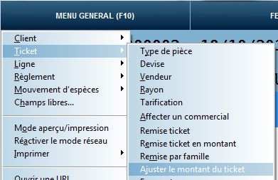 Ajuster le montant du ticket