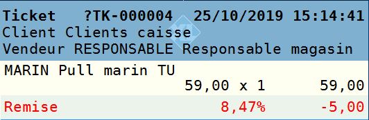Remise en montant Remise en montant