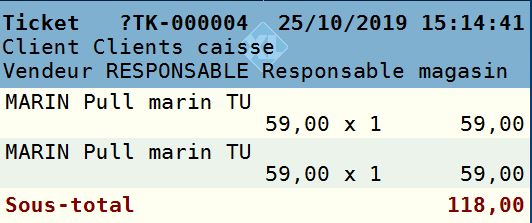 Sous total Sous total