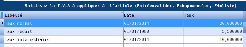 Taux de TVA Taux de TVA