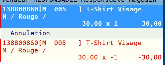 Ligne annulation Ligne annulation