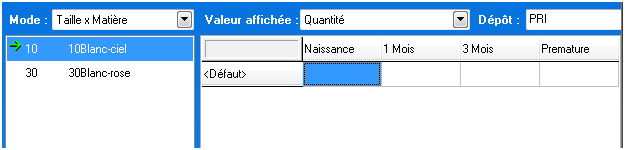 Stock déclinaison Stock déclinaison