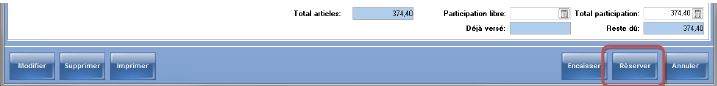 Participation - Réserver - Encaissement