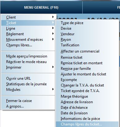 Champ libre du ticket