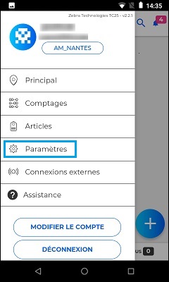 Menu XL Comptage - Paramètres Menu XL Comptage - Paramètres