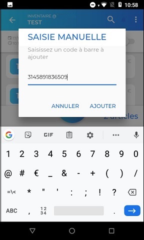 Saisie Code Barre Saisie Code Barre