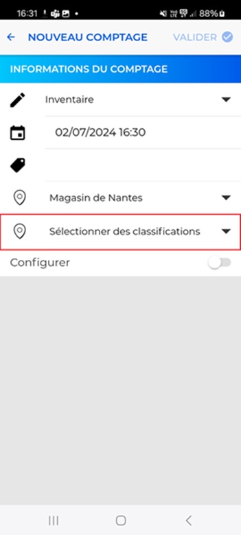Comptage Inventaire