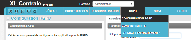 Configuration RGPD