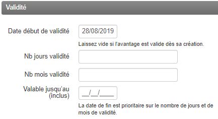Coupon - Validité