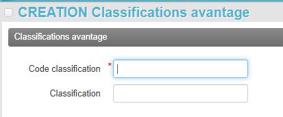 Classification Avantages - Création