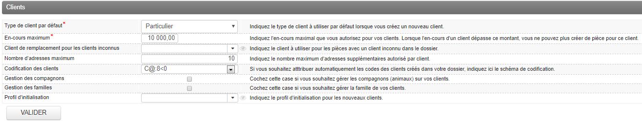 Préférences dossier - Clients