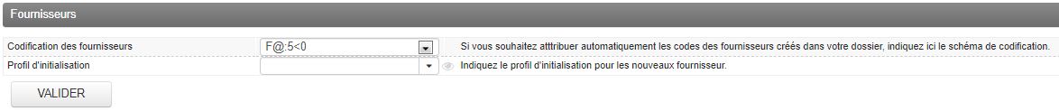 Préférences dossier - Fournisseurs