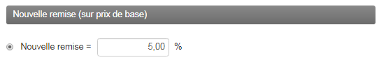 Préparation Tarif - PA Nouvelle remise