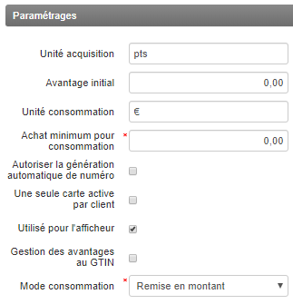 Paramétrage