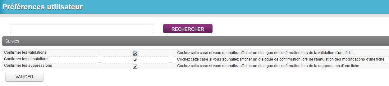 Préférences utilisateur