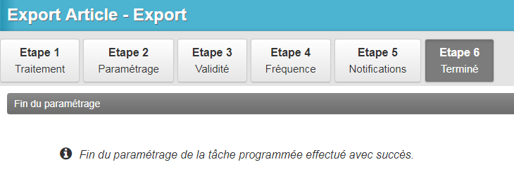 Tâche programmée - Terminé